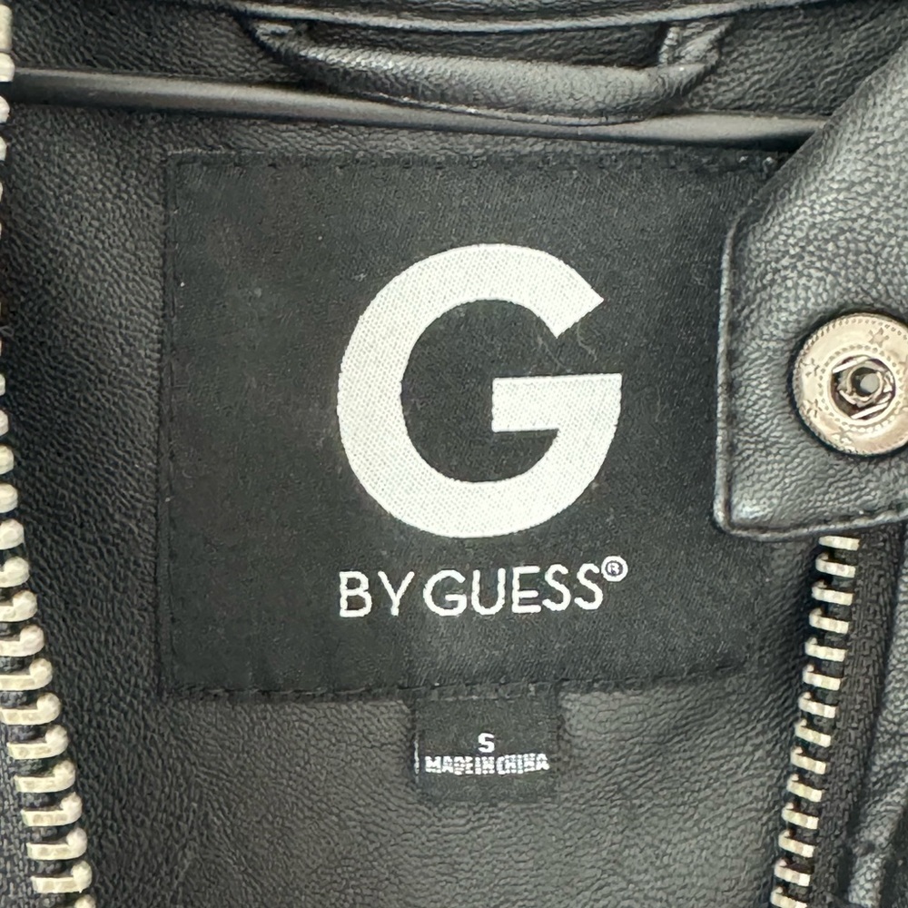 G by Guess Black & Gray Faux Leather Jacket - Picture 7 of 14